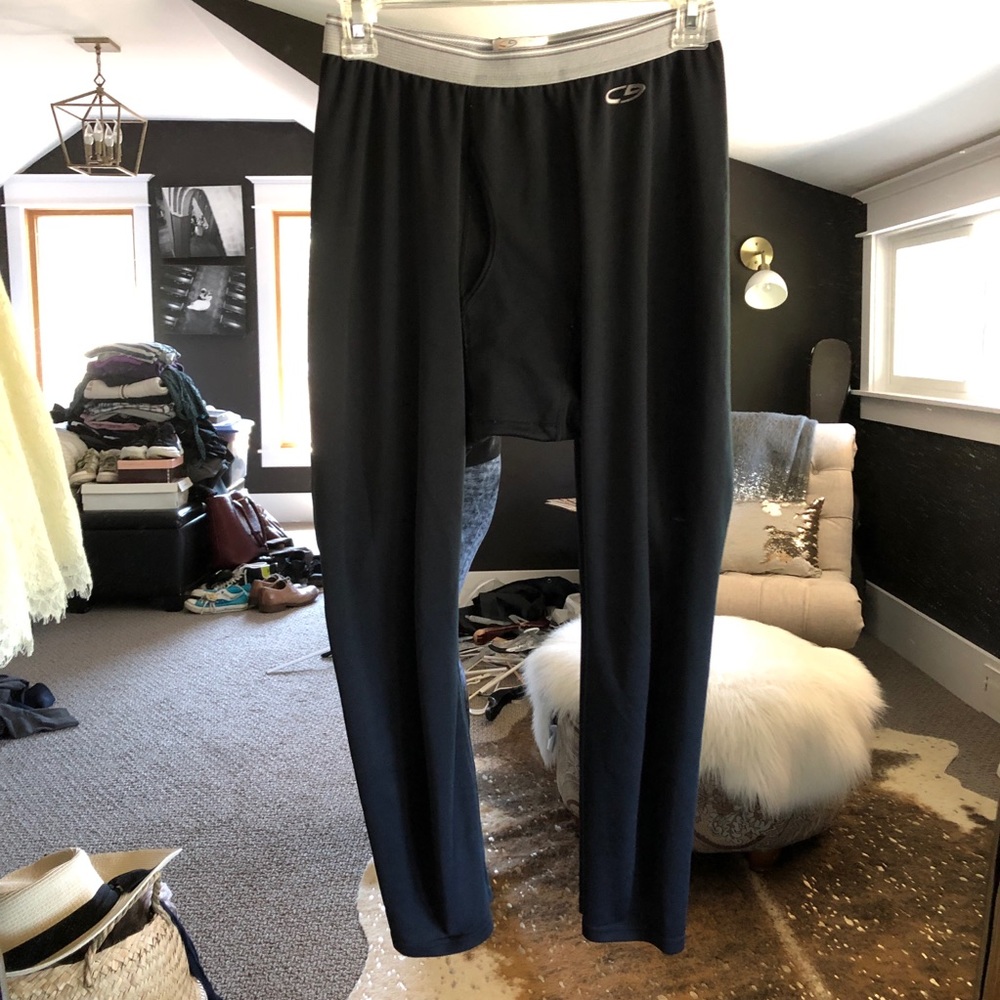 Black thermal base layer pants